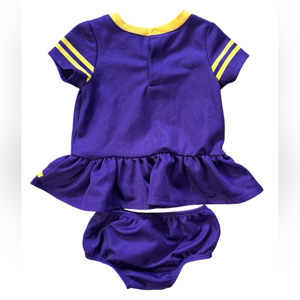 NFL MN Vikings Cheerleader Dress and Diaper Cover Set Size 3-6m Baby girl - Picture 2 of 5
